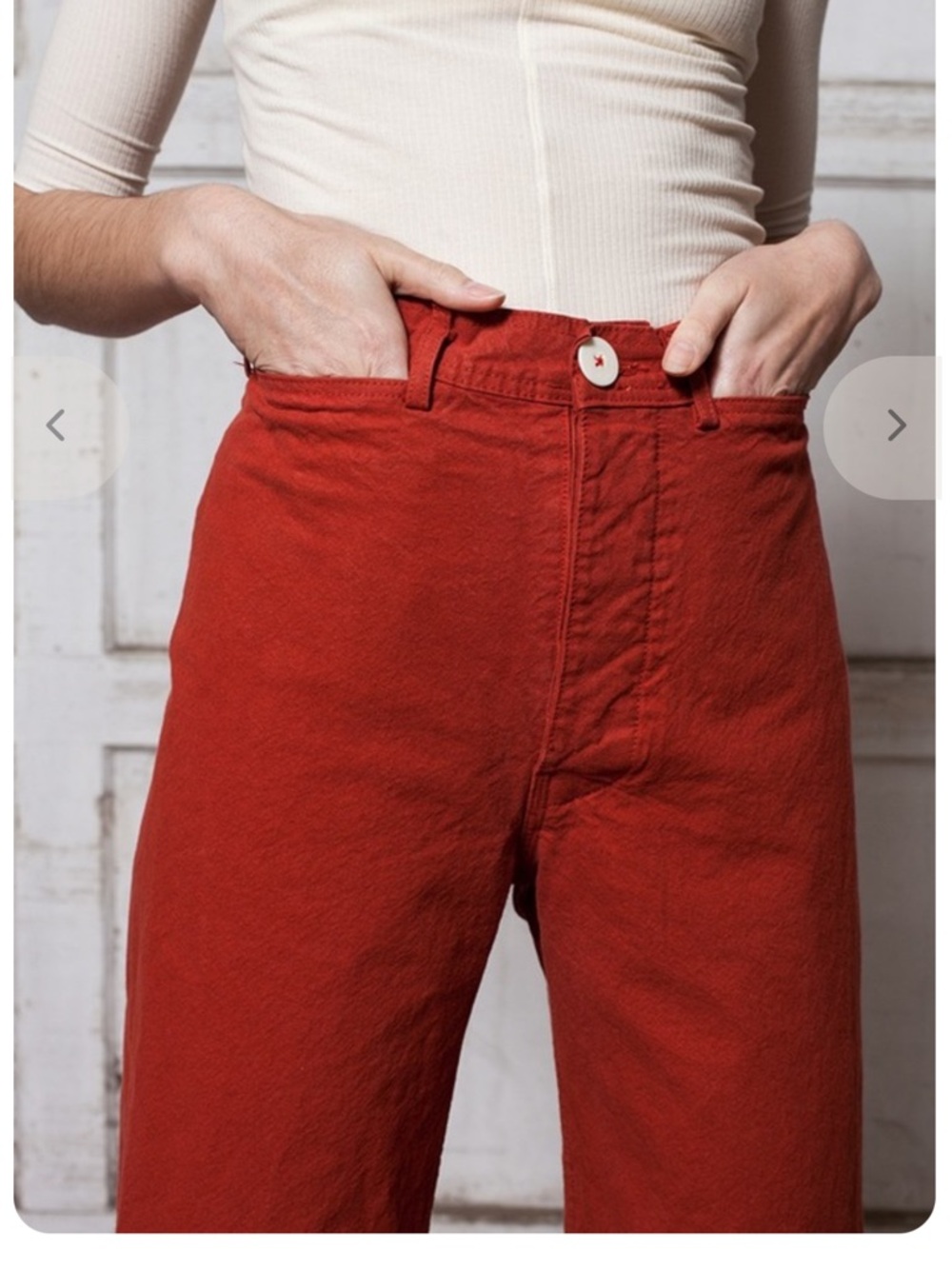Jesse Kamm Sailor Pants Paprika Rust Orange Medium - Picture 4 of 9